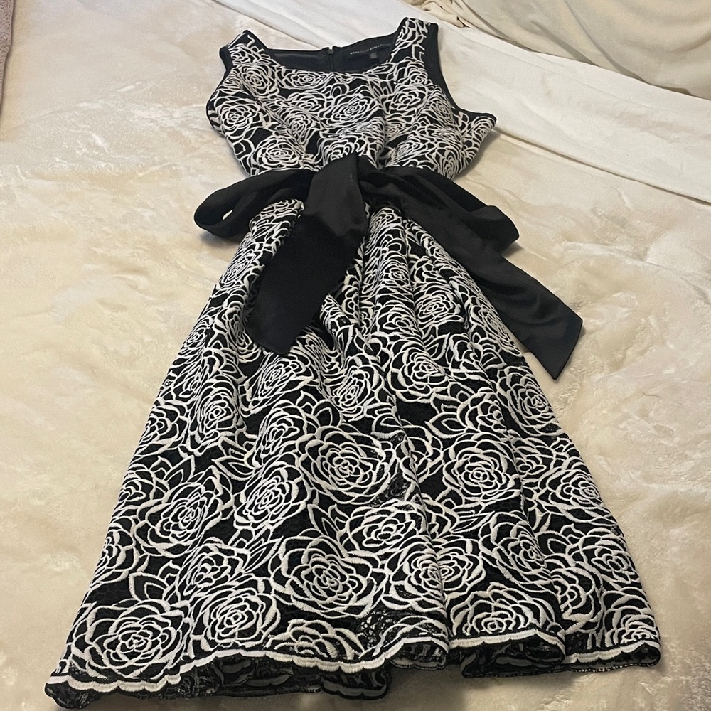 White House Black Market Elegant Black Satin Gown
